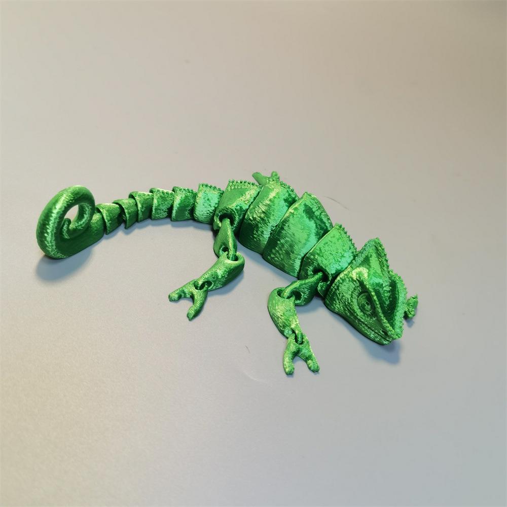 Multi-Color 3D Printed Chameleon Toy Ornaments - Colorful Animal Doll for Christmas & Children's Day