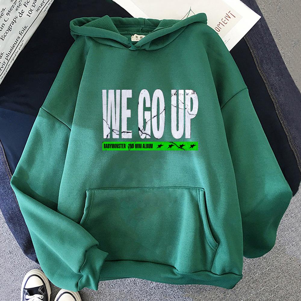 Song WE GO UP Hoodies Baby Korean Girl Group Monster  with Hooded Simplicity Casual Sweatshirt Moletom Cartoon Winter Hoody