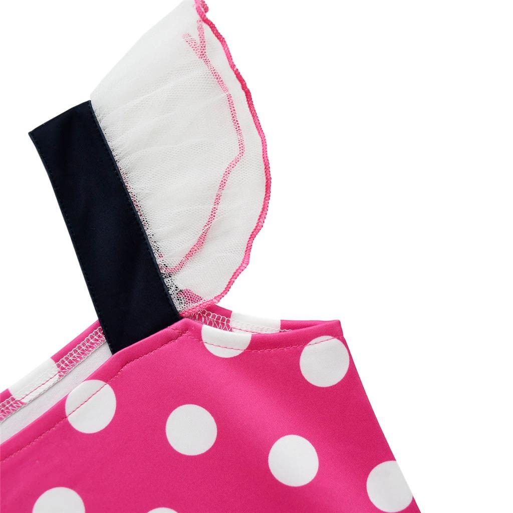 Dressy Daisy Toddler Girls Polka Dot Fancy Dress with Mouse Ears and Hair Hot Ages Perfect for or Parties Hoop, Pink, 12-18 Months, Halloween,