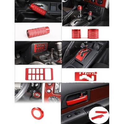 Car Centrol Gear Shift Console Alloy Red Cover Trims For Toyota FJ Cruiser 07-21
