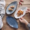 Schimbări de cuptor Farfurie ceramică în formă de frunză Farfurie cu formă creativă Farfurie pentru sushi Farfurii pentru pește Farfurii pentru grătar Veselă specială pentru hotel