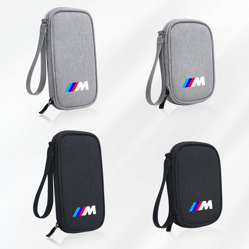 For BMW M Performance E46 E90 Car decorative ornamen Mini technology small tool portable case charger USB flash drive zipper bag xkzh98