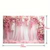 Een roze bloemenachtergronddoek, fotografieachtergrond, bruilofts- en bruidsfeestdecoratie