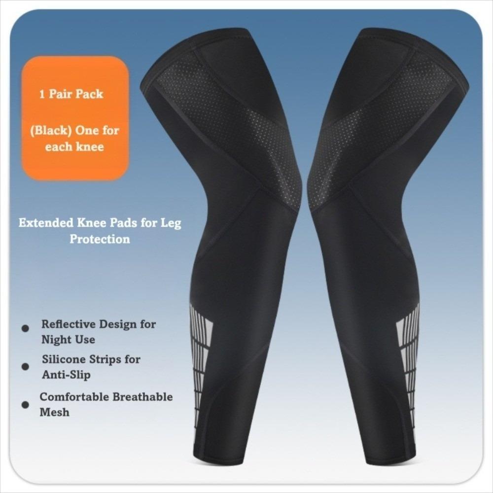 1 Pair UV Protection Full Length Leg Sleeves Sports Compression  for Men Women, Running, Basketball