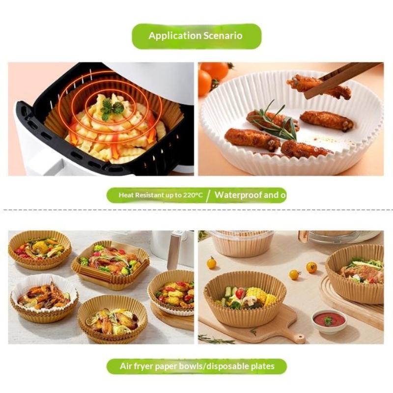 200Pcs Air Fryer Parchment Paper Burger Dessert Sandwich Wrapping Brown Wax Paper Kitchen Oven Paper