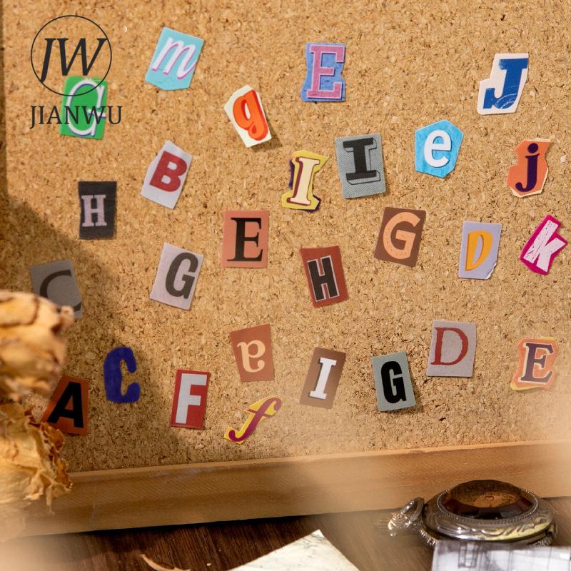 JIANWU Belated Letter Series Vintage Letter Number Landscape Material Collage Scrapbooking Sticker Creative Journal Stationery