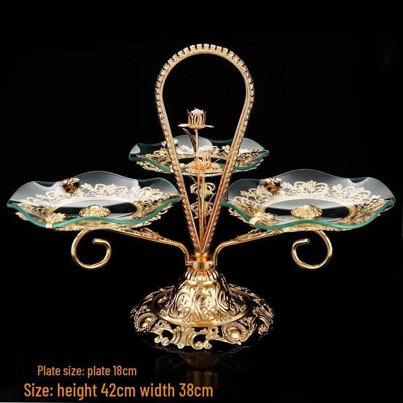 Xiaoyueya European-Style Three-Tier Glass Fruit and Snack Tray
