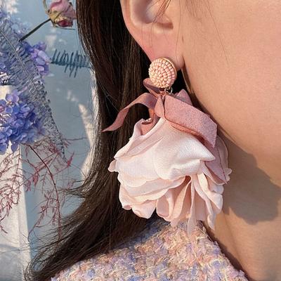 Earrings Korean Style Accessories Bowknot Dangle Earrings Exaggerated Colorful Flower Earrings