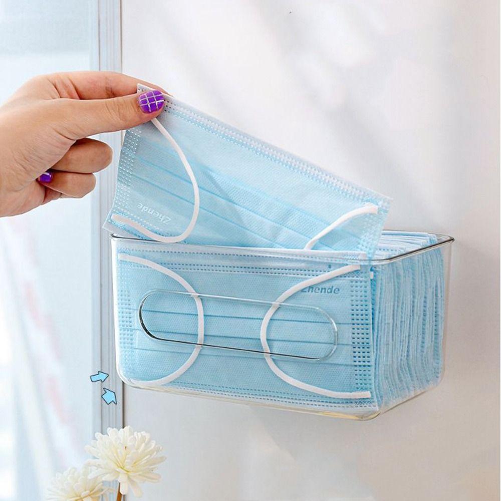 Transparente Maskenbox Stanzfreie Taschentuchbox Einfacher Einweg-Maskenhalter Zuhause