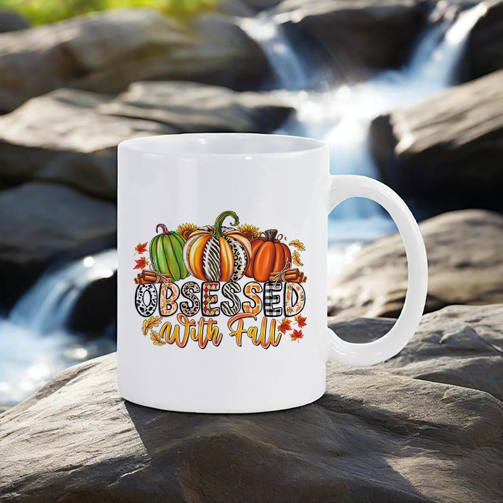 Thanksgiving Mug Thanksful Ceramic Mugs Fall Themed Coffee Mug Harvest Beer Cup Juice Cups for Home Office Personalized Gift Bar