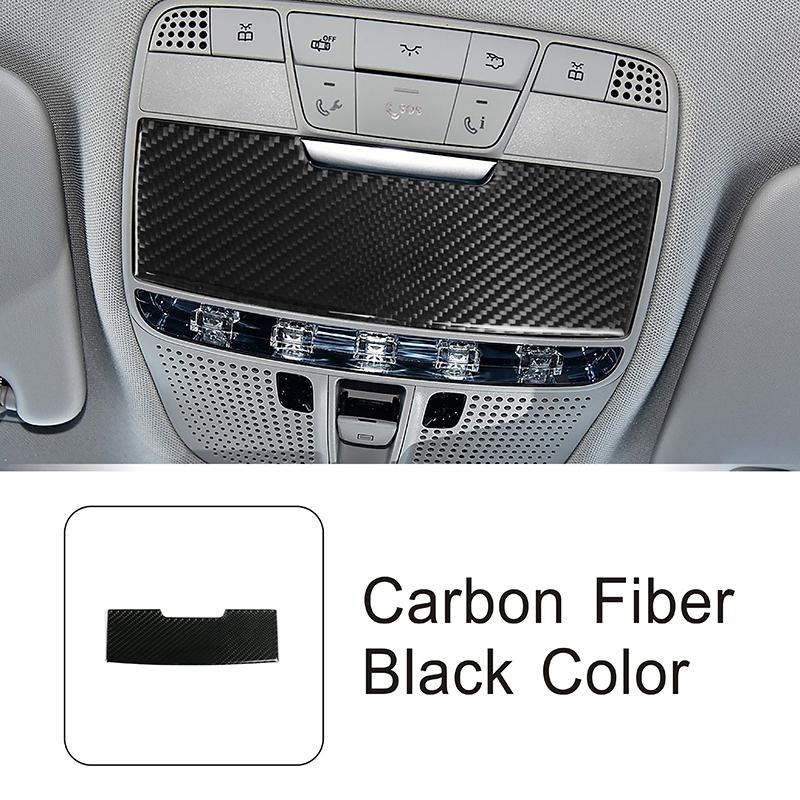 

Carbon Fiber Car Roof Reading Lamp Light Panel Cover Decoration Trim Sticker For Mercedes Benz C Class W205 GLC X253 2015-2018 Carbon Black