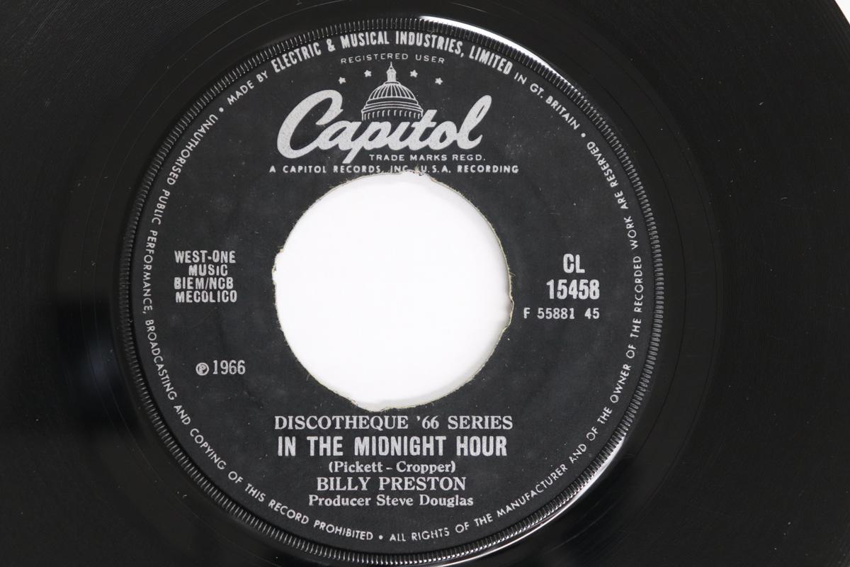 

7-дюймовая пластинка БИЛЛИ ПРЕСТОН - In The Midnight Hour CL15458 Capitol Records 1966 UK Соул/Фанк Б/У