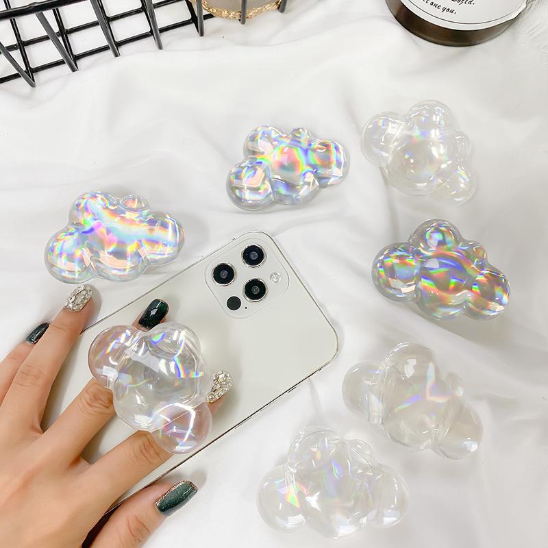 Transparent Creative Airbag Mobile Phone Holder Simple Solid Color Laser Cloud Internet Celebrity Selfie Ring Drama Chasing Artifact