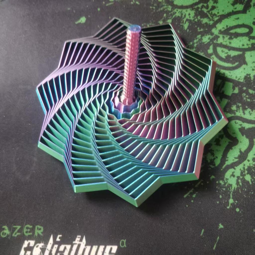 3D-gedruckter Radieschenturm Fidget Toy: Stressabbau und Optische Täuschung Polygonal Design mit Griff