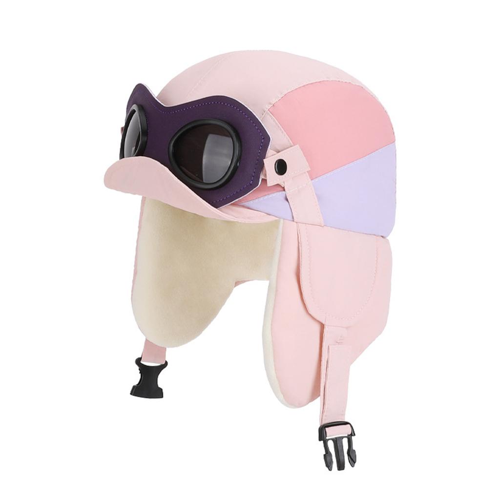 Children's Plush Warm Ear Hood Hat With Windproof Mask And Neckband