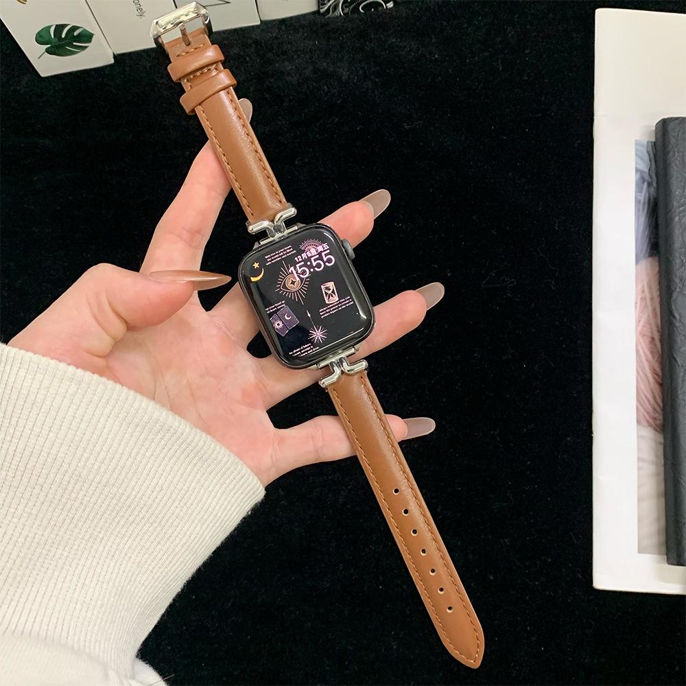 Suitable for Apple S11 watch with iwatch109876SE leather strap creative Huawei GT6 Xiaomi 9pro