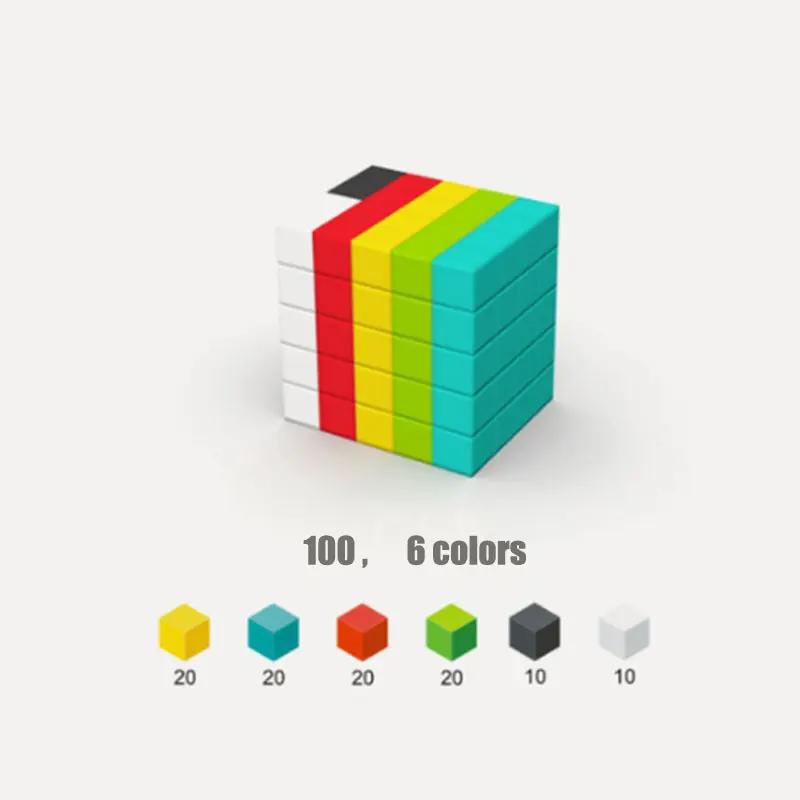 Designer Bausteine Regenbogen Würfel Bunte Verbindungssteine DIY Modell Kinderspielzeug Geburtstag Weihnachtsgeschenke für Kinder Spielzeug