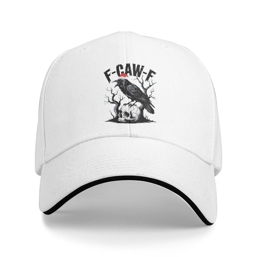 F-Caw-F Funny Black Bird And Skull Meme Sun Baseball Cap Spring Stylish Trucker Hat For Women Men Running Hippie Baseball Caps