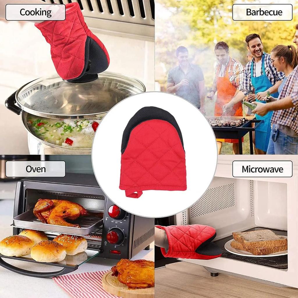 1 Pair of Oven Mitts Kitchen Oven Mitts Non-slip High Temperature Resistant 500℉ Suitable for Grilling Baking and Cooking