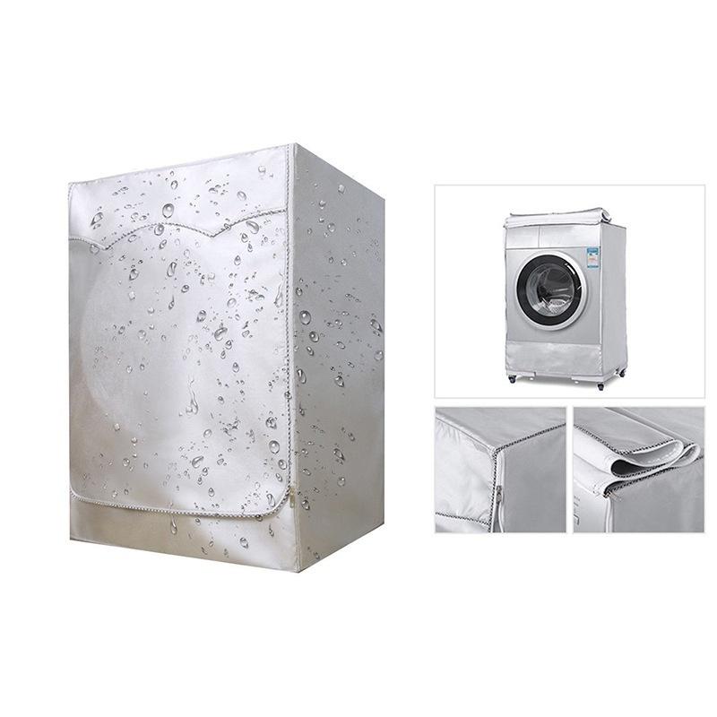 New Universal Washing Machine Cover With Roll Edge Silver Washer Dryer Cover Waterproof Cover For Front Loading Machine