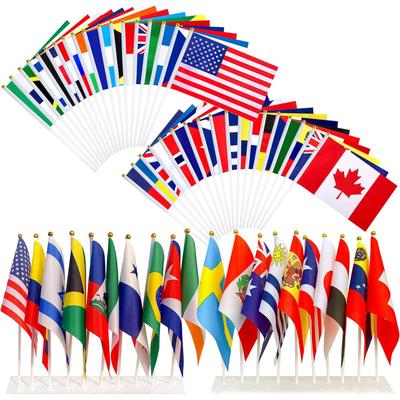 32 Countries International Stick Flag of the World Small Mini Hand Held Flags for Sports Events,International Festival