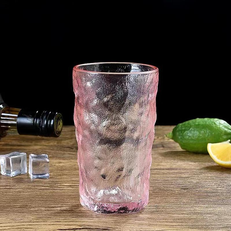 Bottled Water Frosted Pink Whiskey Glass Cup Wine Glasses Drinks Cup Luxury Cups Bar Kitchen Glasses Camping Creative Drinkware