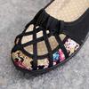 Summer Beijing cloth shoes women's mesh shoes single shoes hollow non-slip soft sole middle-aged and elderly mother shoes one pedal sandals women