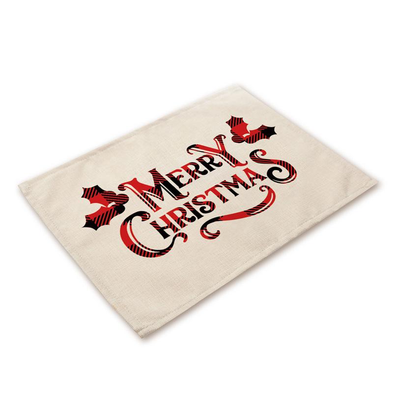 Western Style Stain-Proof Linen Placemat - Heat-Insulating and Decorative Christmas Table Mat
