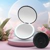 USB Rechargeable Handy Round LED Mirror For Make-Up Compact Makeup Flip Led Makeup Mirror