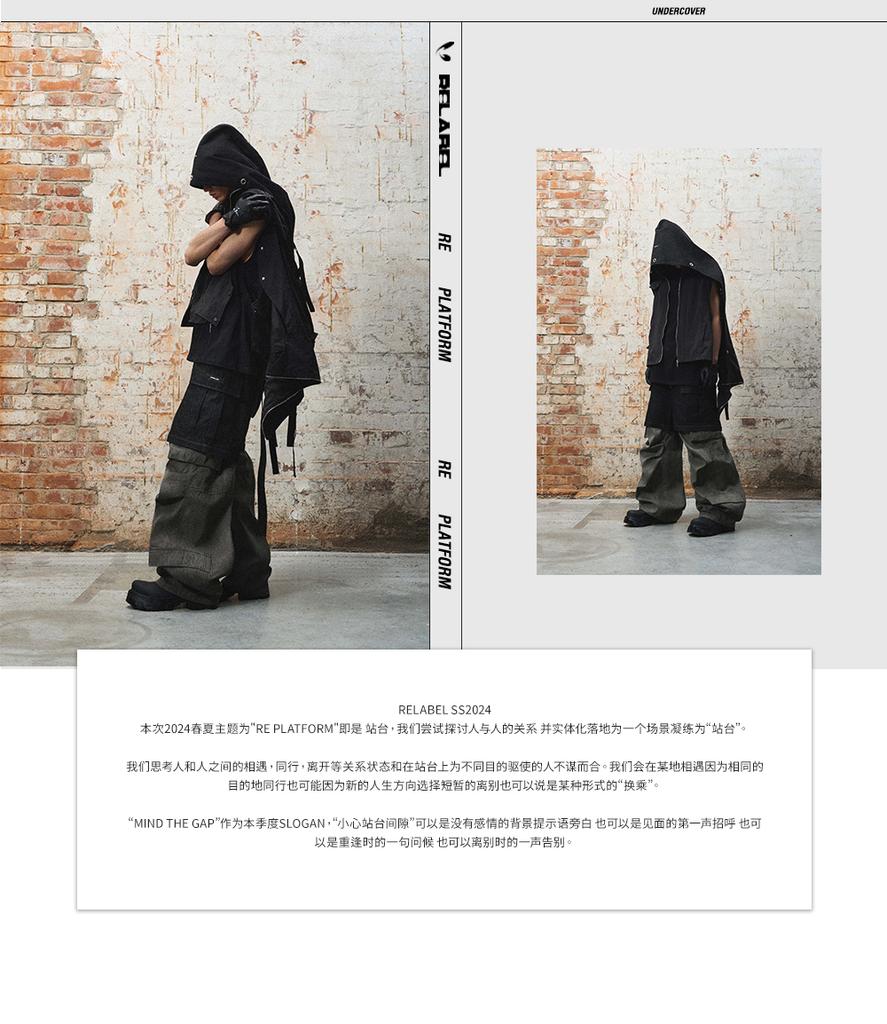 2025 Punk Techwear Style Metal Eyelets Full Head Cap Men Street Dance Hip Hop Hood Headwear
