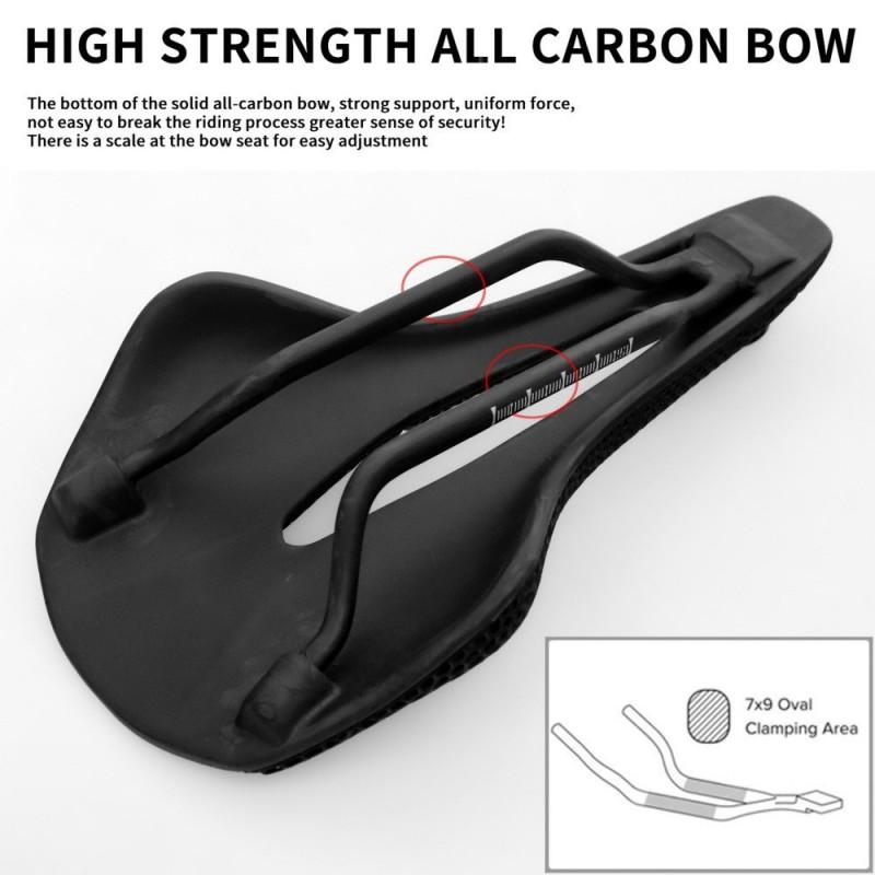 Carbon Fiber 3D Printed Bicycle Saddle Road Mountain Bikes Lightweight Racing Comfort Seat