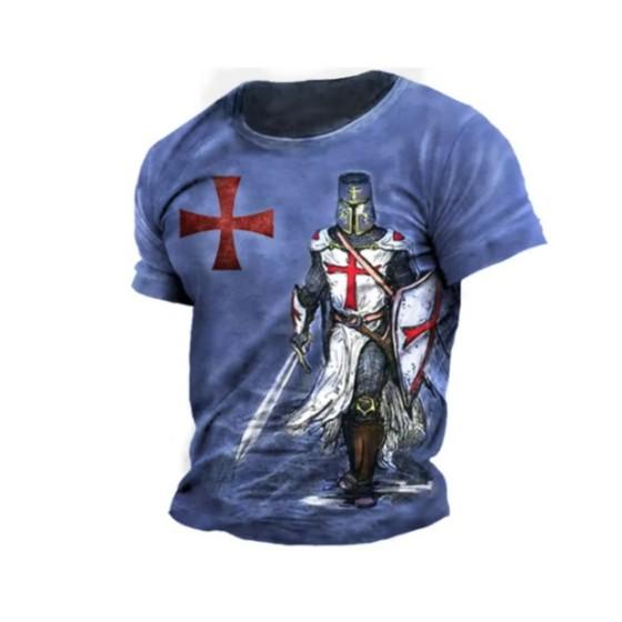 United Kingdom England British UK Templar Knight Warrior Boxing Muay Thai MMA T-shirt National Flag 3D Print Training Retro Fitness Sport Workout
