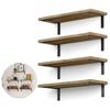 4PCS Wall Mounted Wood Shelves Decorative Floating Bathroom Shelf Multipurpose for Bedroom Living Room