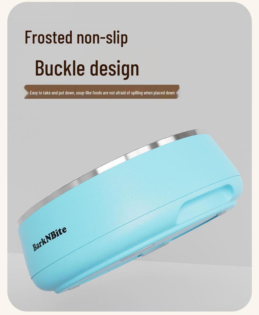 Lake Blue Anti-Tip Stainless Steel Dog Bowl for Medium & Large Pets with Slow Feeder