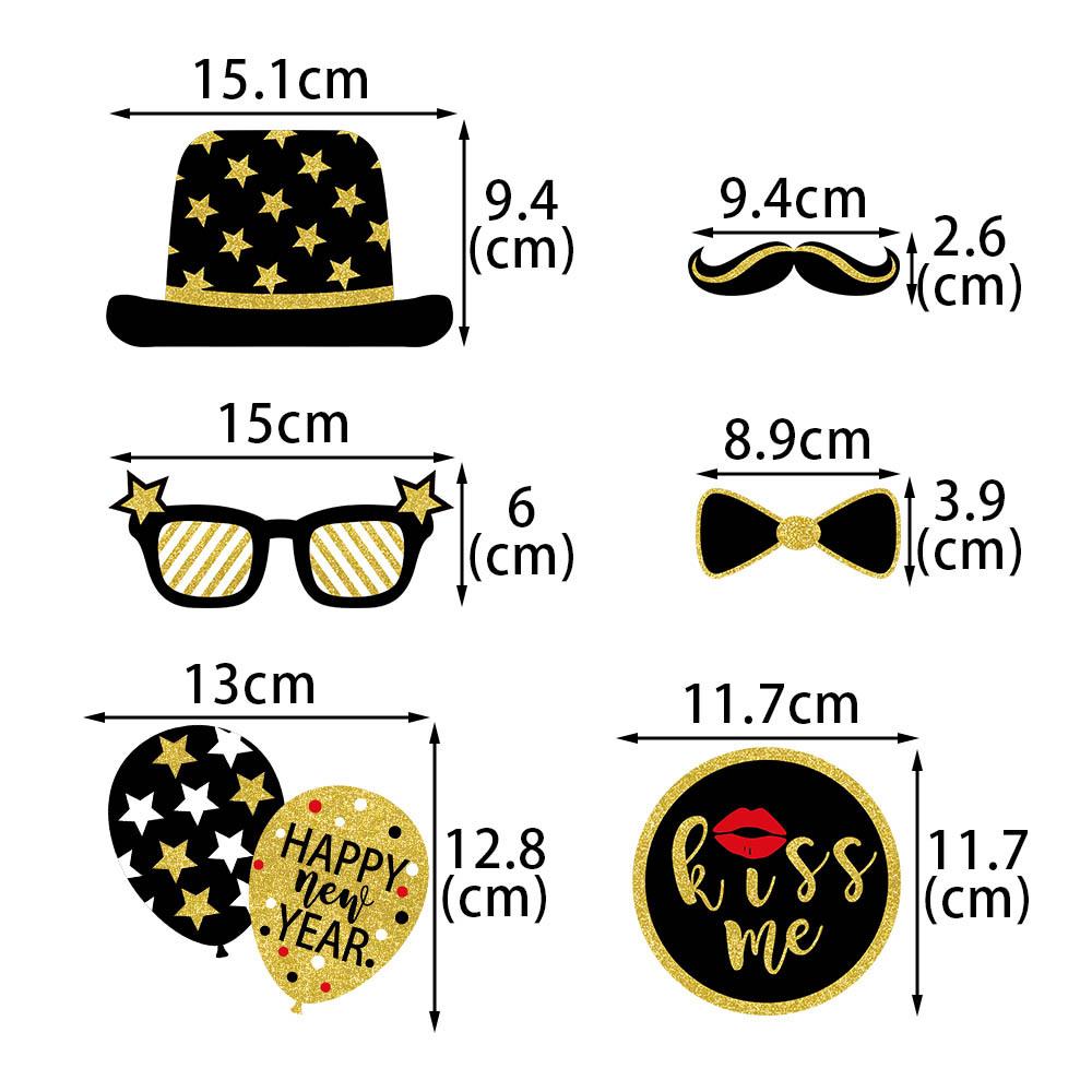 35pcs New Year's Party Decoration Photography Props New Year's Party Atmosphere Dress up Funny Photography Supplies