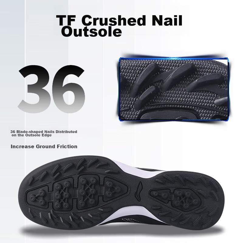 Li-Ning Soccer Shoes TF Turf Cleats, Professional Training Shoes, Non-Slip Wear-Resistant Studs