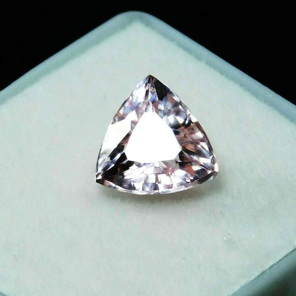 Natural Padparadscha Sapphire 7 Carat Trillion Cut Loose Gemstone
