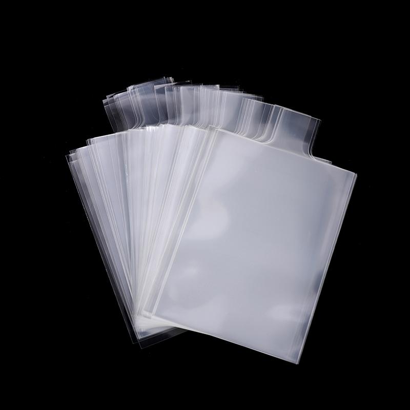 100Pcs Clear Smooth Raised Card Sleeves Transparent Pull Tab Protectors for Trading Card Storage