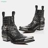 Mode Schlupfnieten Herbst Chelsea Boots Metalldekoration Spitzzehe Damenstiefel Höhe Erhöhend Klobiger Absatz Schwarz Mode Stiefel