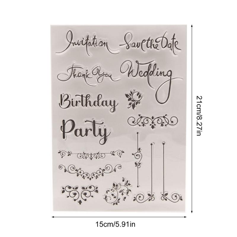 Transparent Silicone Stamp Wedding Clear Stamp Scrapbooking Supplies for Journal Photo Album Card Making Decorations