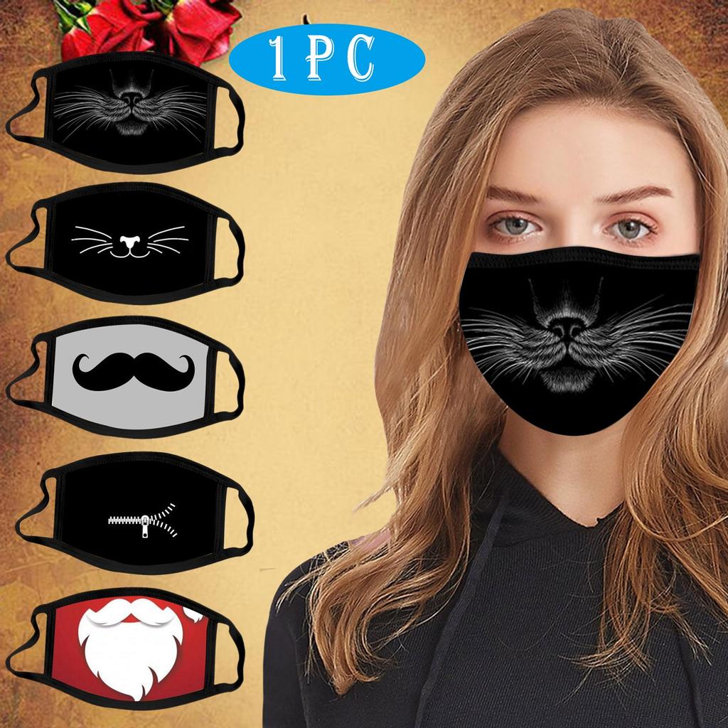 Adult Washable And Reusable Breathable Beard Pattern Windproof And Haze Mask