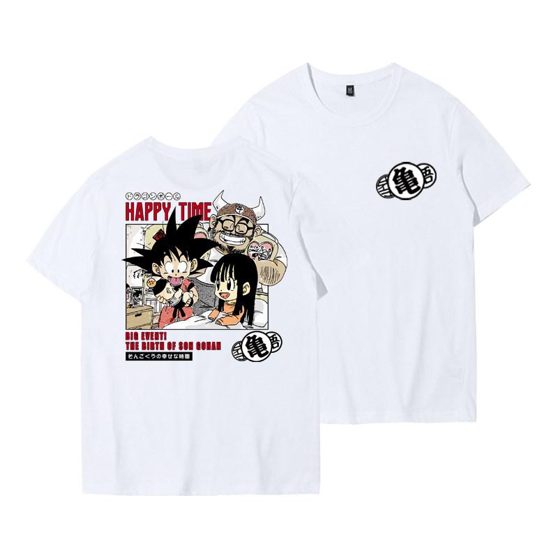Seven Dragon Ball Shortsleeved Tshirt for Men Goku Style Korean Version Loosefitting Pure Cotton Halfsleeve Summer Shirt