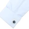 Mila Schon Blue Crystal Glass Cufflinks and Tie Clip Set (msc10412st)