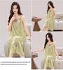 Women's Plus Size Cotton Silk Spaghetti Strap Floral Ruffled Nightgown with Adjustable Straps