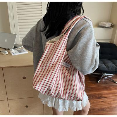 Wenyi Fan Tragetasche Damen 2025 Neue Sommer Gestreifte Schultertasche Große Kapazität Achseltasche Tide