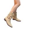The other side is full of flowers, new western cowboy boots, embroidered hollow women's thick heel mouth, knight boots women's retro short