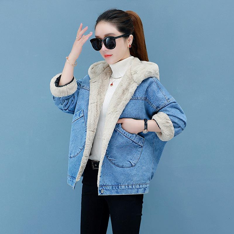 Women Plus Size Loose-Fit Denim Jacket For Women Autumn/Winter Arrival Cotton Coat Cotton-Padded Jacket Women's Clothing