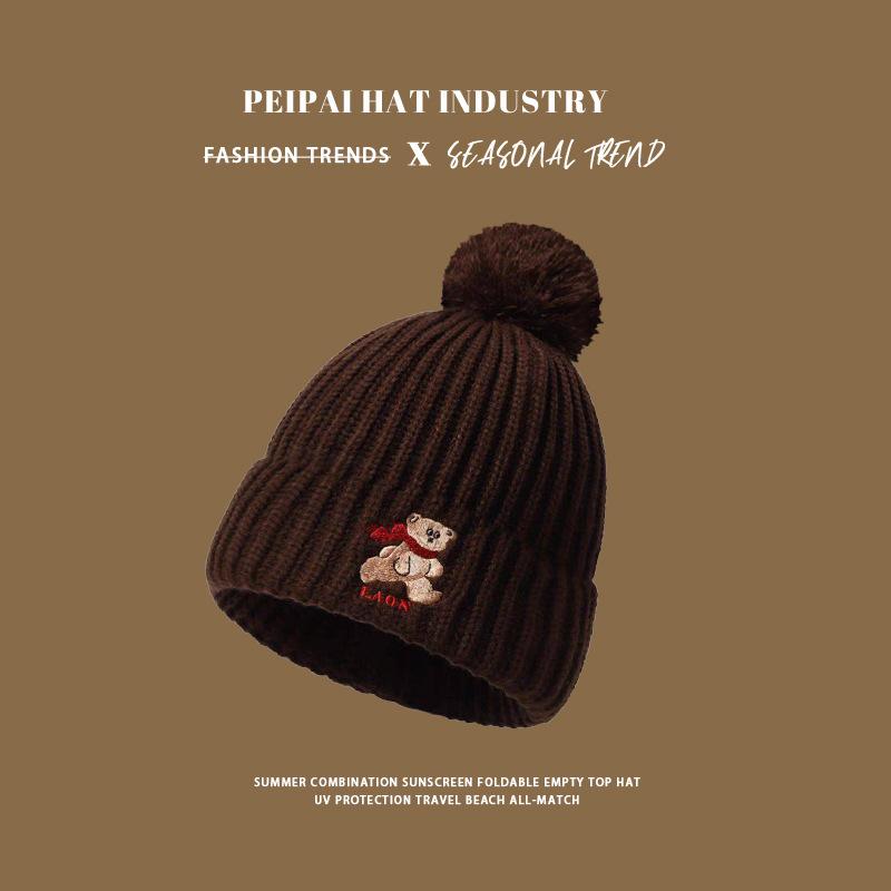 High Quality Fashion Acrylic Winter Hat Custom Logo Warm Beanie Hats Unisex Knitted Hat adult коричневый