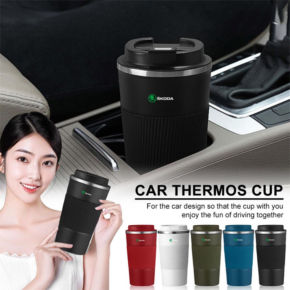 Stainless Steel Coffee Tumbler Thermos Cup Travel Thermal Mug For Skoda Rapid Scala Kodiaq Fabia Kamiq Karoq Octavia A5 A7 S VII xknp33