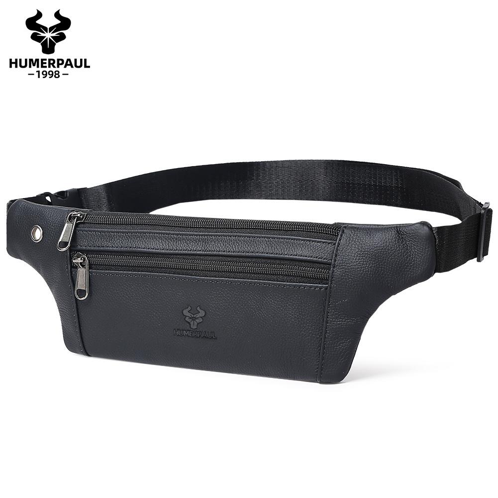 

HUMERPAUL New simple men leather chest bag coin purse travel accessories large-capacity sports fitness bag holiday gift